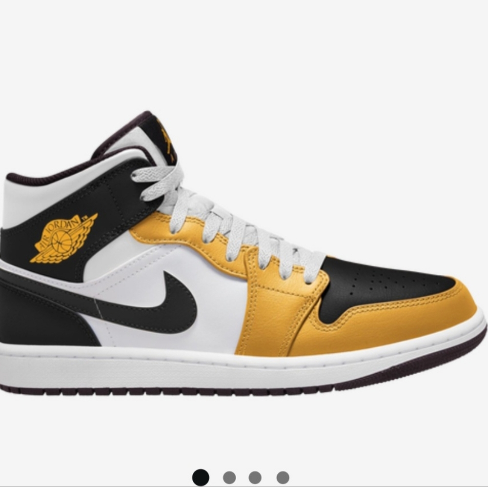 Nike Jordan AJ 1 Mid Men's Yellow Ochre/Black/White Size 8.5